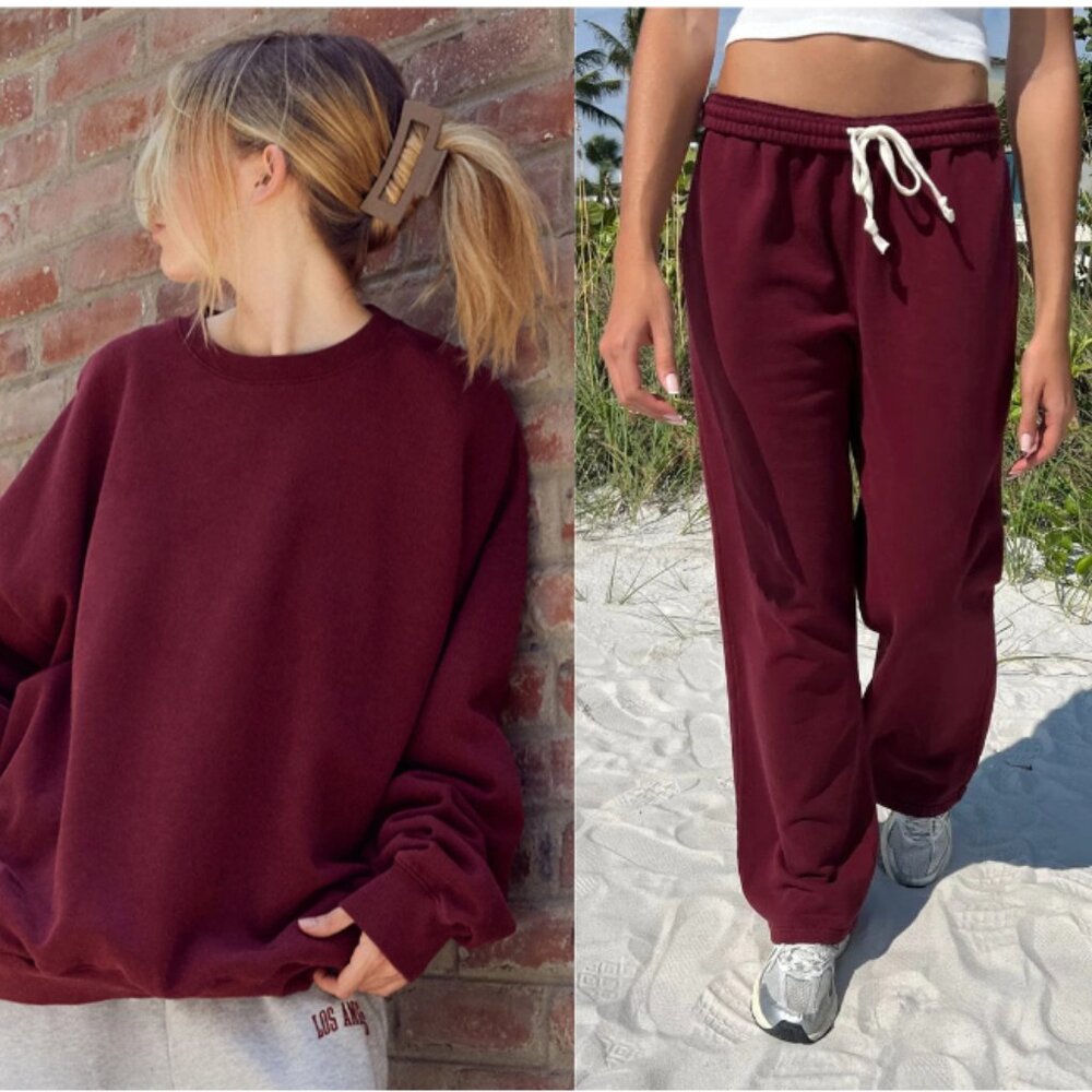 Brandy Melville Burgundy Maroon Set